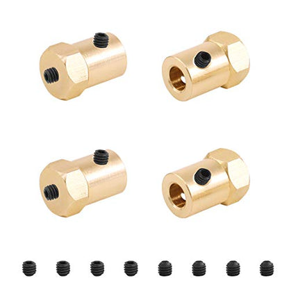 4 Pcs 37mm Diameter DC Gear Motors Mounting Bracket Black Rust Resistance Gearbox Fixed Seat Gear Reduction Motor Holder with 4 Pcs 6mm Hex Coupling for Small Stepper Motors