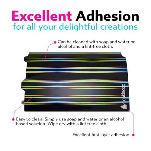 Cookiecad Cookie Sheet - Holographic 3D Printer Build Plate - Double Sided Reflective 3D Printer Bed, Flexible Spring Steel 3D Printer Platform (Chromatic Light Beams, 180x180) - size: 180x180, style: Chromatic Light Beams