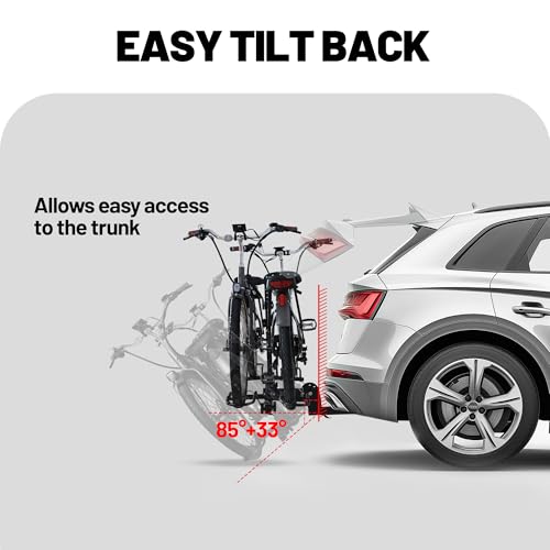 Rockland Foldable 2-Bike Rack, 200 lbs Capacity, Hitch Mount Bike Rack, Fits up to 5" Fat Tire Width and 50" Wheelbase, Bike Carrier Rack for 2" Receiver for Cars SUVs Vans RVs - size: 2-Bike Rack+200LBS (Hooks Design)