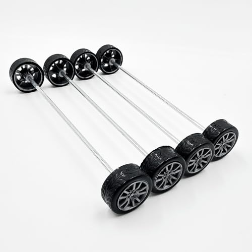20PCS Small Toy Car Wheel 18mm Model Car Mini Rubber Tire Wheels with 10PCS Shaft Round Rod Axles for DIY Model Toy RC Car Truck Robot Building Accessories (Silver 2x18mm) - style: Silver 2x18mm