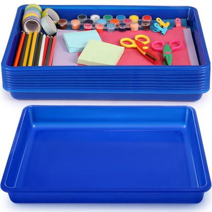 Hoteam 10 Pack Flat Bins Paper Trays,Blue,16.14 X 11.81 X 1.38 Inch - color: Blue, size: 16.14 x 11.81 x 1.38 Inch