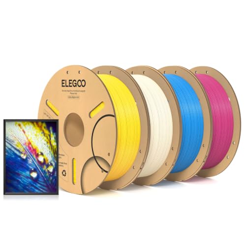 ELEGOO PLA 3D Printer Filament 1.75mm 4KG CMYK Bundle - color: Rilievo White/Yellow/Megenta/Cyan Cmyk, size: 4kg