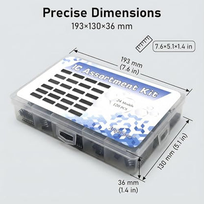 24 Models 120pcs IC Kit - SN7400 SN7404 SN7490 SN7474 LM555 LM358 LM741 CD4017 CD4001 Digital Logic Component