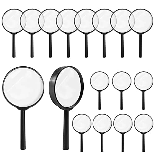 32Pcs Magnifying Glass for Kids Hand Lens Small Magnifying Glasses Black