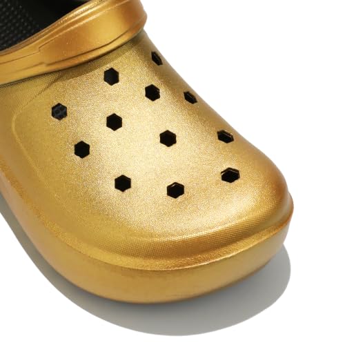 Tie-dye Women's Clogs Lightweight Slip-on Garden Shoes EVA Slippers/Sandals/Water Shoes - color: Gold K001, size: 9 Wide