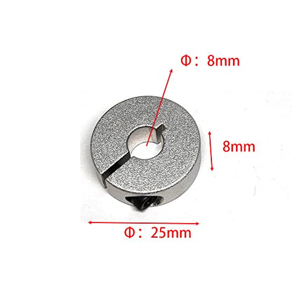 Shaft Collar Open Aluminum Alloy Lock Axle Collar Clamp Set Screw for 8mm Linear Rod Shaft Guide(8 * 25 * 8mm)10PCS - style: Open(8*25*8mm)