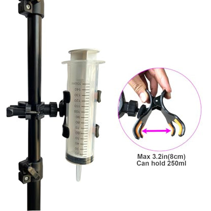 Feeding Tube Holder Stand Compatible Infinity Kangaroo Pump Rack for Gravity Syringe,Portable IV Pole for Travel,Enteral Gastrostomy Telescopic Pole,NG Tube Supplies Accessories (43 Inchs with Clamp) - size: 43 Inchs with Clamp
