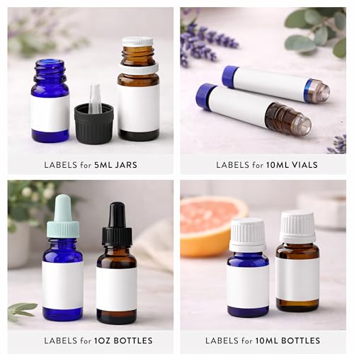 90 Waterproof Essential Oil Labels, 3x1 for Inkjet - size: 90 Labels