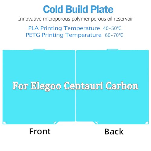 Cool Plate 260x271MM Double Sided Textured Board Sheet Bed PEI Platform for Centauri Carbon/Centauri Low Temperature Cold Build Plate for Elegoo 3D Printer,Light Blue - size: Elegoo Centauri Carbon-261mm*270mm