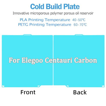 Cool Plate 260x271MM Double Sided Textured Board Sheet Bed PEI Platform for Centauri Carbon/Centauri Low Temperature Cold Build Plate for Elegoo 3D Printer,Light Blue - size: Elegoo Centauri Carbon-261mm*270mm
