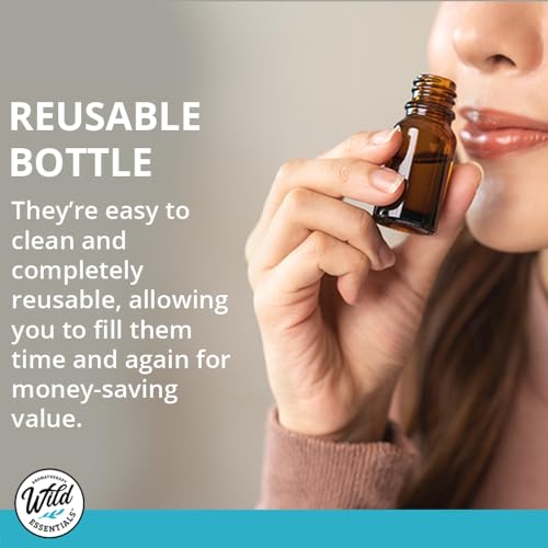 Amber Glass Bottles 10ml | Essential Oil Containers - Euro Caps 24 Pack - size: 10ml pack of 24