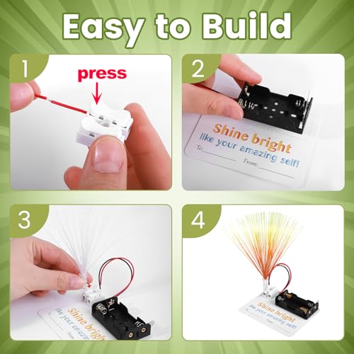 12 Bulk STEM Kits for Kids 8-12 Crafts, Science Projects Classroom Activities, Fiber Optic Light Experiments Craft Kit, Simple Electrical Circuits 4th 5th Grade, STEAM Return Gifts 8 9 10 11 Year Old