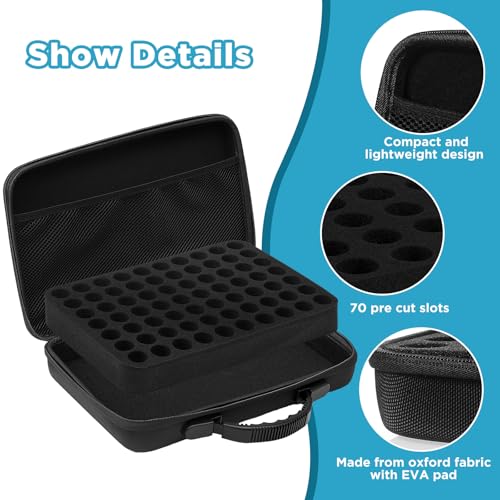 Teenyyou 70 Slots Peptide Case for Fridge Fits Standard 10ml Vials - color: Black, size: 70 Slots, style: Solid
