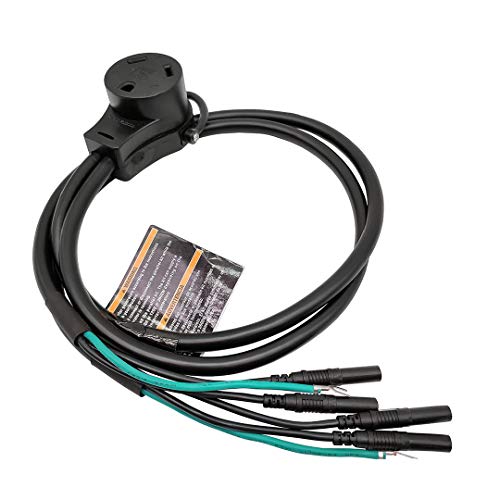 Parkworld 61094 30 Amp Inverter Generator Parallel Cord, Inverter Generator Parallel Kit Terminals with Cable to RV 30A TT-30R Female, 120V, 30A, 3FT (Black) - color: Black