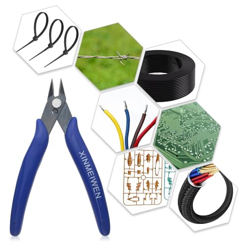 10Pack Wire Cutters Precision Electronic Flush Cutters Mini Cutting Pliers for Ultra-fine Cutting Needs (Blue) - color: Blue, size: 10Pack