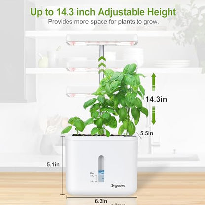 Indoor Garden Planter Growing Systems Soil plant pot indoor Small Smart Soil Gardening System with 17 Watts LED Grow Light Auto Timer Self-Watering Planter Pot Gifts for Mom Women (No Seeds&Soil) - color: White