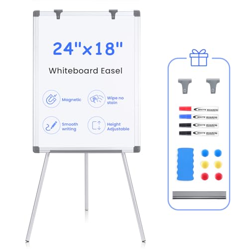 MAKELLO Whiteboard with Stand 24x18 in, Small Classroom Easel, Lightweight - color: A, size: 18"W x 24"H