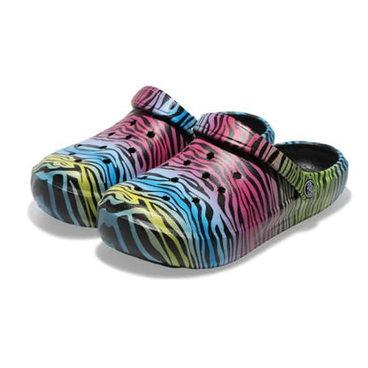Tie-dye Women's Clogs Lightweight Slip-on Garden Shoes EVA Slippers/Sandals/Water Shoes - color: Black L001, size: 9 Wide