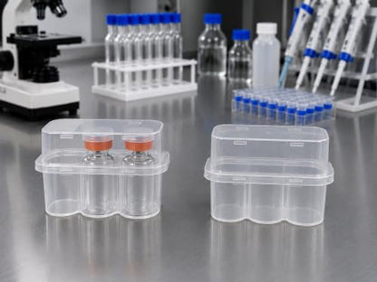 3 Slot, 2-Pack Peptide Case for Fridge, 3ml Vial Holder & Organizer, Transparent Peptide & Insulin Storage Case for Refrigerator, Compact Stackable Travel & Shipping Case - size: 3 Slot 3ml 2-Pack