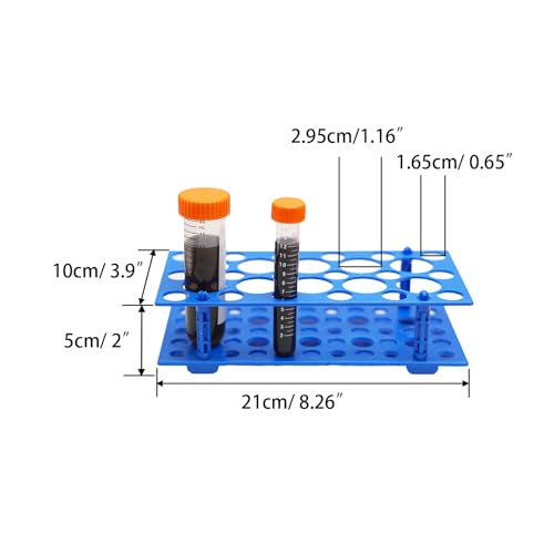 28 Well Test Tube Rack, 3 Pack Blue Holder for 10ml 15ml 50ml Tubes Lab - color: Blue, size: 28 Well