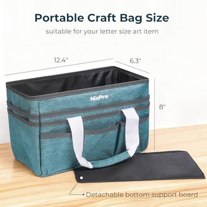 Nicpro Craft Art Bag, Art Tote Bag with Multiple Pockets for Supply Storage - size: Small