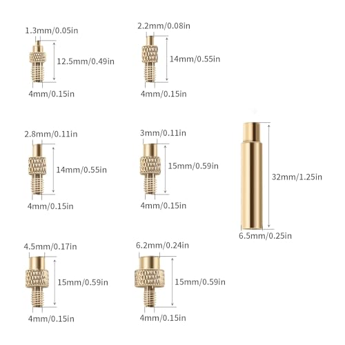 3D Printer Smoothing Soldering Iron Kits: 1Pcs High Temp Soldering Iron - 1Pcs Connector - 6Pcs Brass Soldering Iron Tip M2 M3 M4 M5 M6 M8-120Pcs M3 Hot Melt Insert Nut Bczamd - color: Heat Insert Set