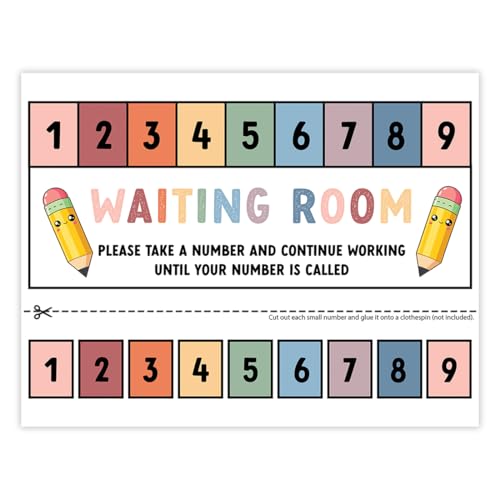Andaz Press Boho Pastel Teacher Waiting Room Sign, Please Take a Number Classroom Poster for Student Management, Teacher Waiting in Line System, Behavior Management Visual Aid, 8.5x11 Thick Cardstock - color: Boho Pastel Teacher Waiting Room Sign