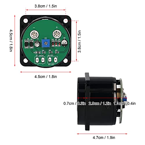 Pongnas 2PCS VU Meters, Multimeter Tester Multimeters with Adjustable Resistor CQ-45-Y for Power Amplifier