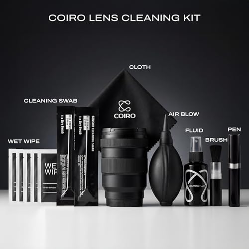 C Coiro Camera Lens Cleaning Kit 7 in 1 – Lens Pen, Air Blower, Sensor Cleaning Swabs, Lens Cleaner Spray, Wet Wipes 5 Pac, Microfiber Wipe – DSLR Mirrorless Full Frame - size: 7 IN 1