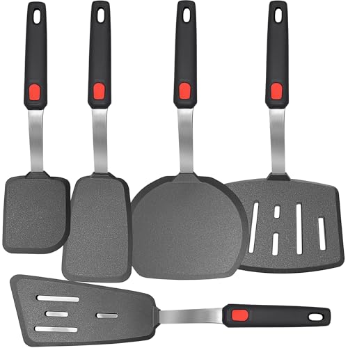 Mixed 5 Piece Silicone Spatula Set,No-Melt Handle and Blade - size: Mixed 5 Pack
