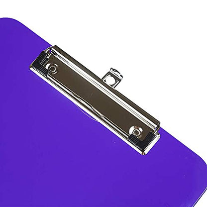 JAM PAPER Plastic Clipboards with Low Profile Metal Clip - Letter Size (9 x 12.5) - Violet Purple - Clip Board Sold Individually - color: Purple, size: Single Clipboards