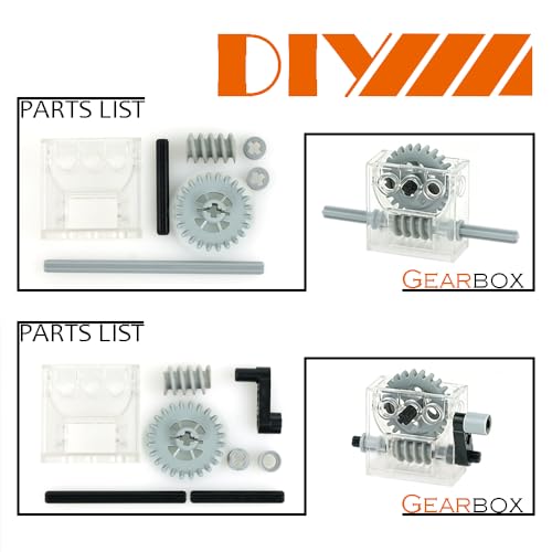 Technical-Pieces-Parts Set, Gears Wheels-and-Axle Pin Connector Pin Rack Steering Wheel Differential, MOC Building Blocks Compatible with Major Brands. - color: 136pcs