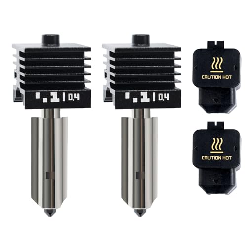IdeaFormer-3D 2Pcs 0.4mm P2S H2S H2D Hotend, Detachable Hardened Steel Nozzle Print Head Hotend Extruder Kit for Bambu Lab P2S/H2S/H2D/H2D Combo/A1/Mini 3D Printer Accessories - style: 2Pcs 0.4mm H2D H2S Hotend