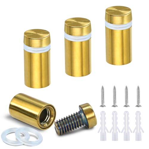 12 x 20mm (Dia. x L) Stainless Steel Standoff Screws - Gold - 4 Pieces - color: Gold, size: 12 x 20mm / 0.47" x 0.79"