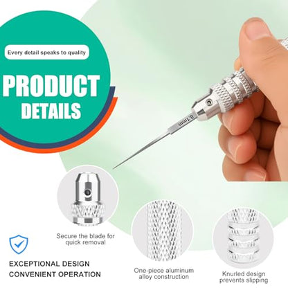 7-in-1 Model Scribe Tool with 7 Blades (0.1/0.2/0.4/0.6/0.8/1.0/2.0mm) for Gundam Resin Carved Scribing & Cutting - Ultimate Gunpla Model Chisel.