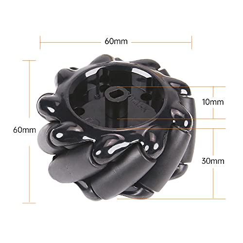 LewanSoul Mecanum Robot Chassis Car Kit with 360° Omnidirectional Wheel, Aluminum Alloy Frame, TT Motor, 66mm Omnidirectional Wheels, Robotic Moving Platform Robot Car DIY Kit (Unassembled)