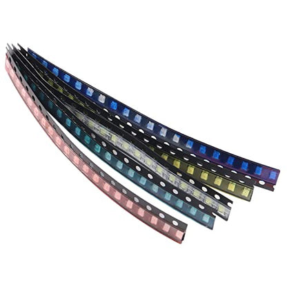 1206 SMD LED Kit 100pcs 5 Colors SMD LED Diode Lights Kit Super Bright Lighting Bulb Lamps,Electronics Components Light,Emitting Diodes (Mini Chip 0.12 x 0.06 inch) - style: 1206