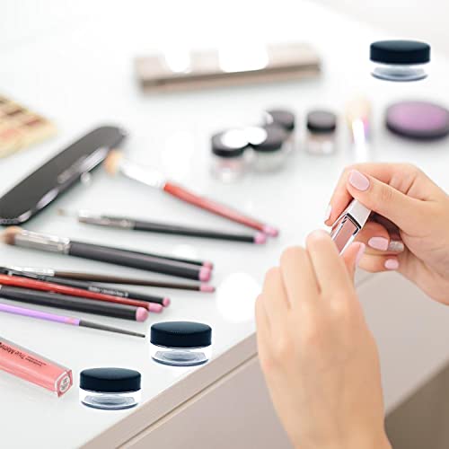 30 Pcs Sample Containers, 10 Gram Mini Sample Jars with Black Lid - color: Black