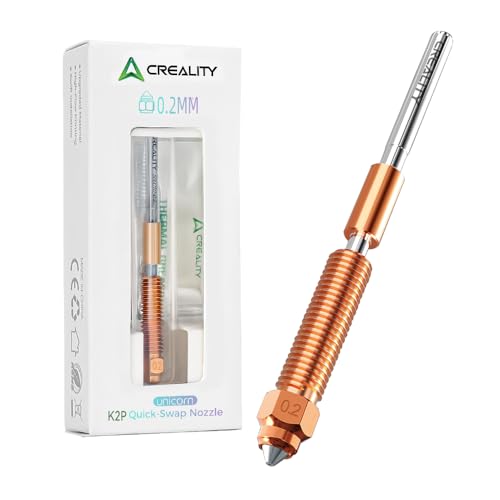 Creality Official K2 Plus Nozzles, 0.2mm 1PCS Unicorn Quick-Swap 3D Printer Nozzle Kit, Copper Alloy and Hardened Steel Nozzle Suitable for Creality K2 Plus, K2, Creality Hi Combo - style: 1P-0.2