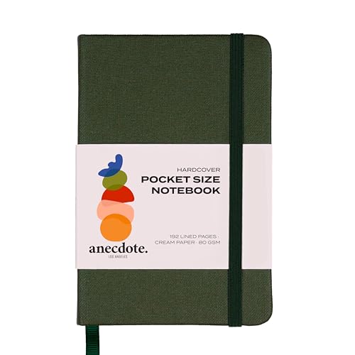 Anecdote Journal, Small Notebook (5.5"x3.5" Pocket Size) 192 Lined Pages - color: Evergreen, size: 5.5" x 3.5"