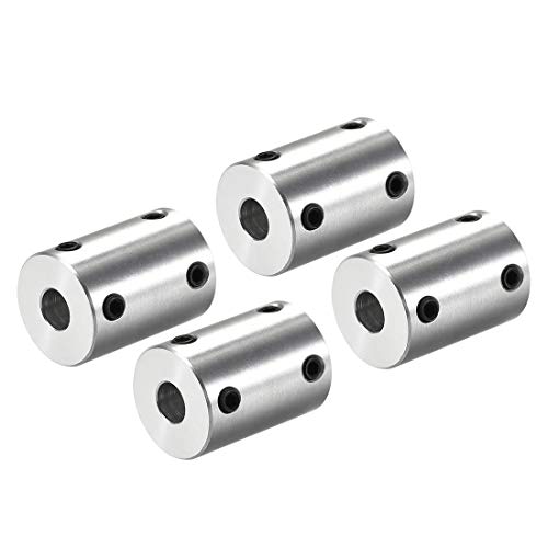 uxcell 1/4 Inch to 1/4 Inch Bore Rigid Coupling Set Screw L25XD18 Aluminum Alloy,Shaft Coupler Connector for 3D Printers, Motor Accessories,4pcs - size: 6.35mm to 6.35mm
