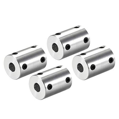 uxcell 1/4 Inch to 1/4 Inch Bore Rigid Coupling Set Screw L25XD18 Aluminum Alloy,Shaft Coupler Connector for 3D Printers, Motor Accessories,4pcs - size: 6.35mm to 6.35mm