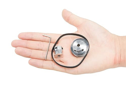 2PCS Set 2GT Aluminum Timing Pulley 20&48 Teeth 6.35mm Bore Synchronous Wheel with 2PCS Length 200mm Width 6mm Belt (20-48T-6.35B-6) - size: 6.35MM Bore, style: 20-48T-6.35B-6MM