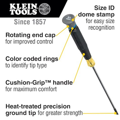 Klein Tools 85615 Mini Precision Screwdriver Set, 4-Piece Phillips and Slotted Set, Ideal for Electronics, Small Appliances, Terminal Blocks - style: 4-Piece Fixed Blade