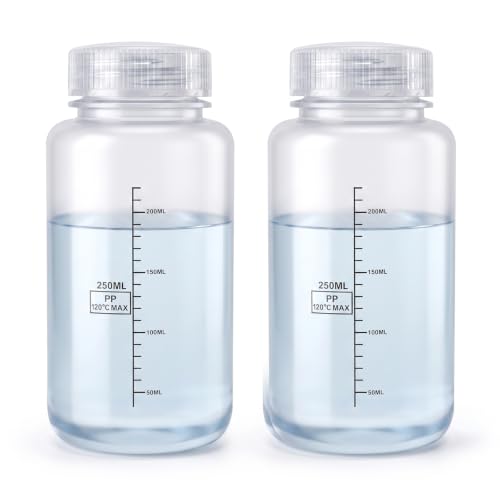 Pool Water Sample Bottle, 2 Pack 8.8 OZ Wide Mouth Liquid Containers