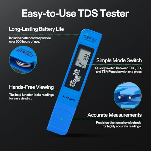 VIVOSUN Digital pH Meter TDS EC Meter for Water 0.01 Accuracy Hydroponics (Pack of 2) - color: Combo