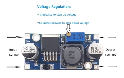 LM2596 DC-DC Buck Converter Step Down Module 3.0-40V to 1.5-35V Adjustable Voltage Regulator Electronic Voltage Stabilizer Power Supply (Power Converter 2pcs)