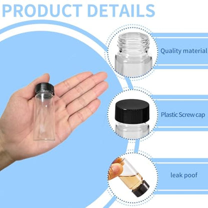 15 PCS 30ML Glass Vials, Small Liquid Sample Vial,27.5x84 mm, Borosilicate Glass Empty Vials with Caps, 24-400 Black Screw Caps with PE Liner - size: 30ML(27,5x84mm)