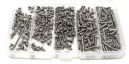 iexcell 250 Pcs M3 x 4/6/8/10/12 Stainless Steel 304 Hex Socket Button Head Cap Screws Bolts Assortment Kit - size: M3 x 4/6/8/10/12mm
