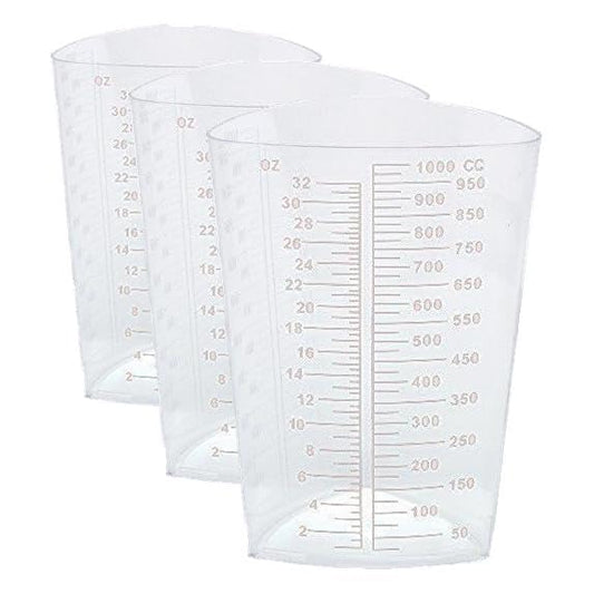 OakRidge Products 1000ml Triangular Graduated Container, Translucent, PP (10 Count) (Pack of 3) - size: LARGE (Pack of 3)